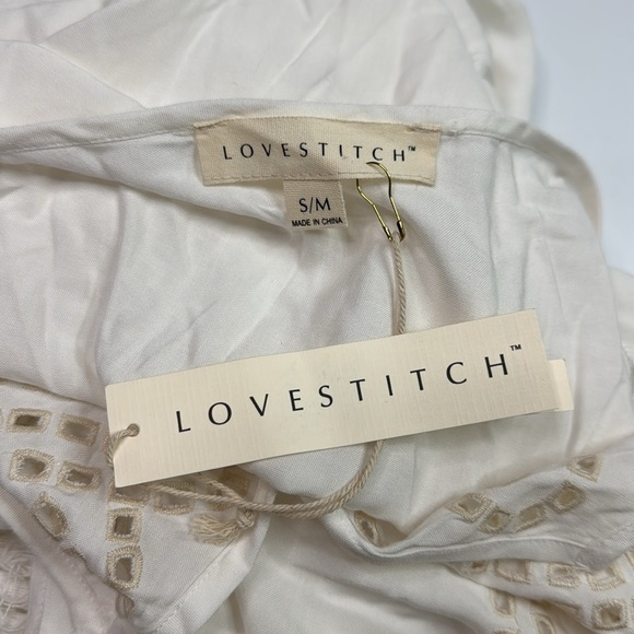 Lovestitch Off White Boho Oversized Fringe Blouse Size S/M NWT - Picture 7 of 13